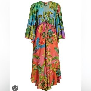 FARM Rio Ombre Forest Ruffle Tunic Dress